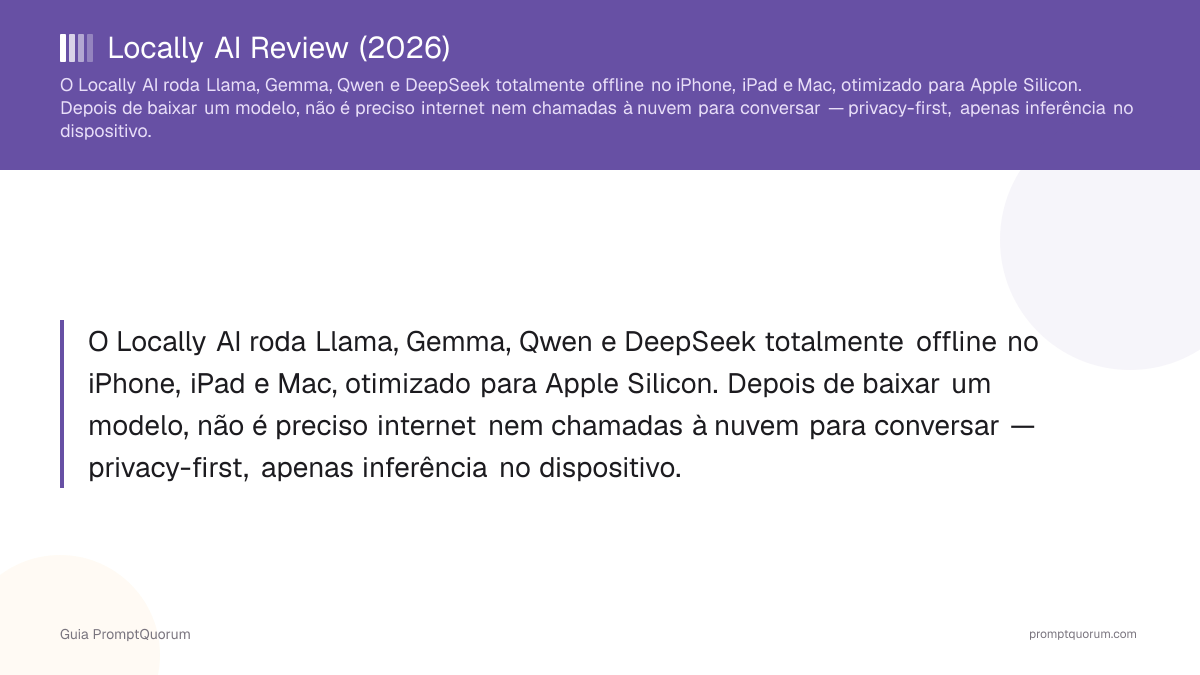 Locally AI Review (2026): LLMs privados offline no iPhone, iPad e Mac