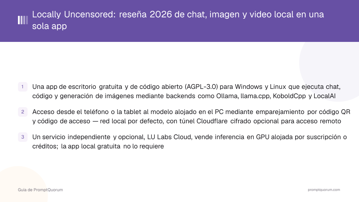 Locally Uncensored: reseña 2026 de chat, imagen y video local en una sola app