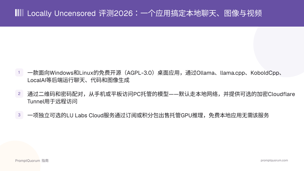 Locally Uncensored 评测2026:一个应用搞定本地聊天、图像与视频