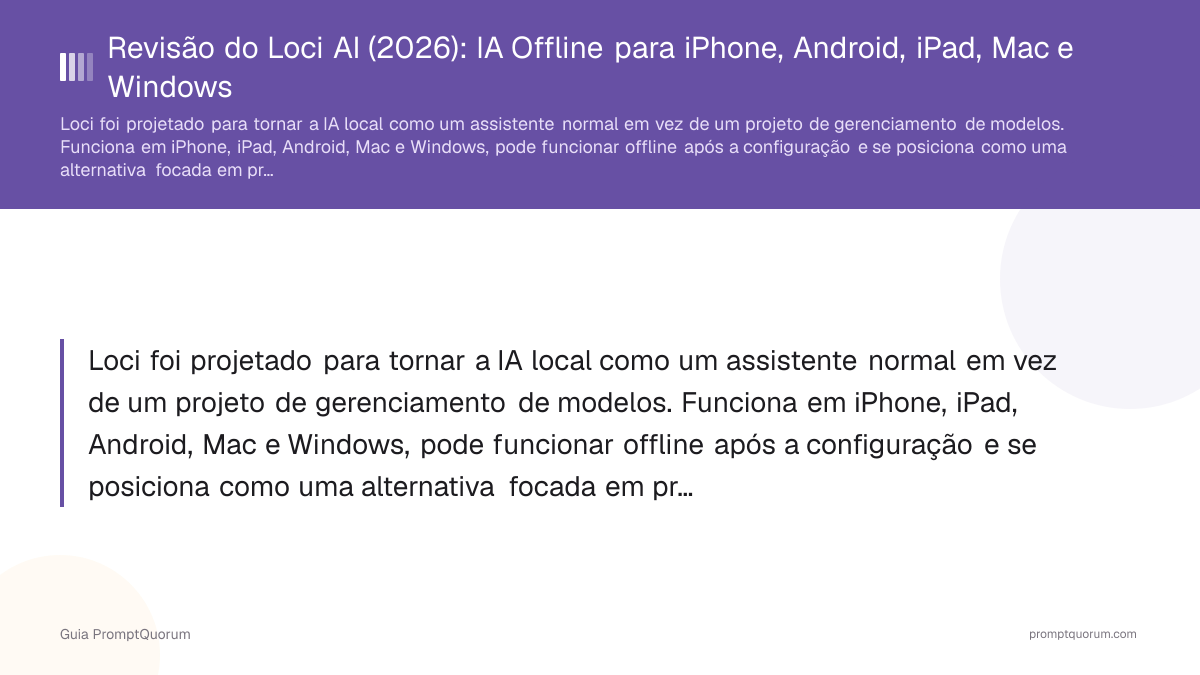 Revisão do Loci AI (2026): IA Offline para iPhone, Android, iPad, Mac e Windows