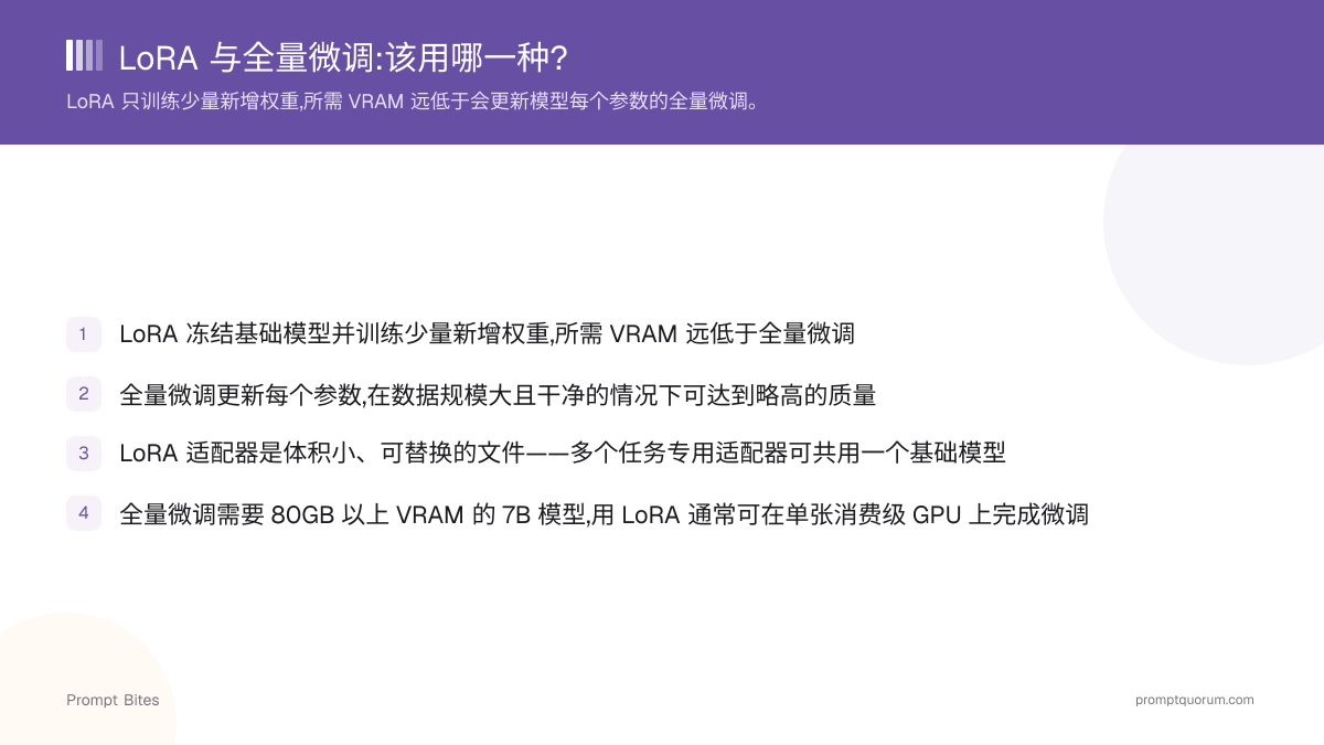 LoRA 与全量微调:该用哪一种?