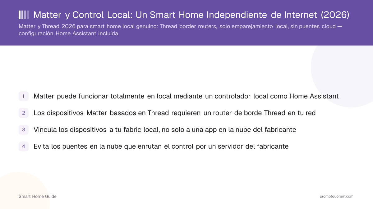 Matter y Control Local: Un Smart Home Independiente de Internet (2026)