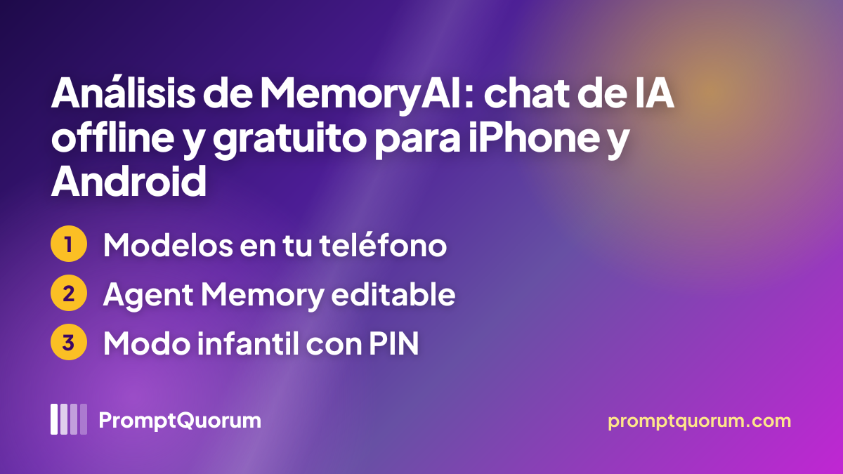 Análisis de MemoryAI: chat de IA offline y gratuito para iPhone y Android