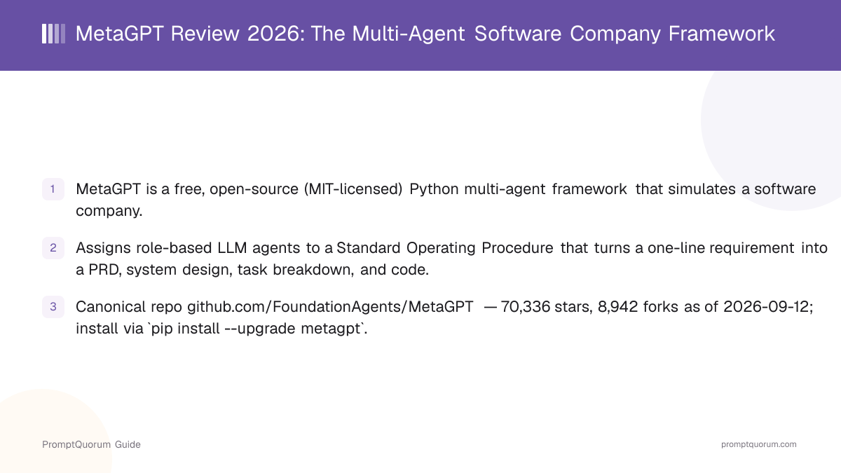 MetaGPT Review 2026: The Multi-Agent Software Company Framework