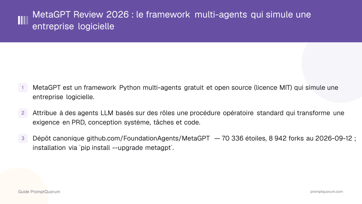 MetaGPT Review 2026 : le framework multi-agents qui simule une entreprise logicielle