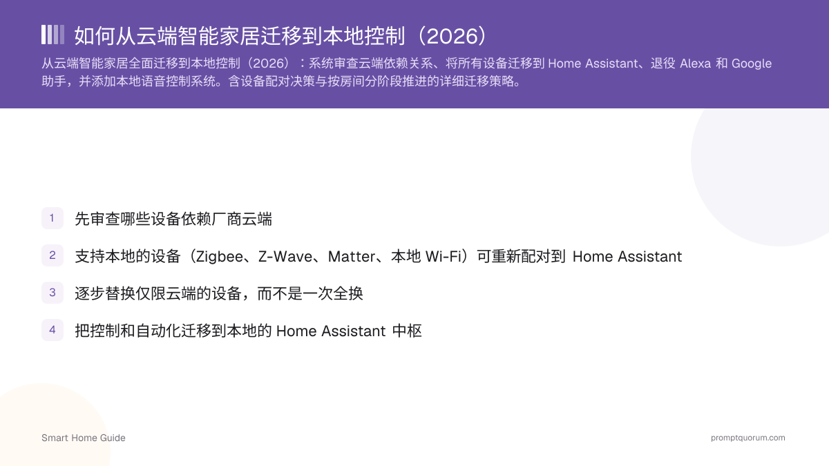 如何从云端智能家居迁移到本地控制(2026)