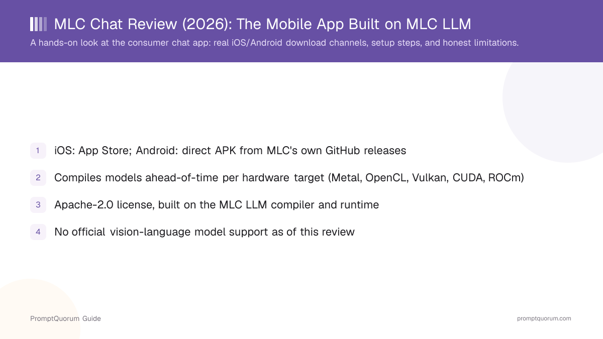 MLC Chat Review (2026): The Mobile App Built on MLC LLM, Assessed Honestly