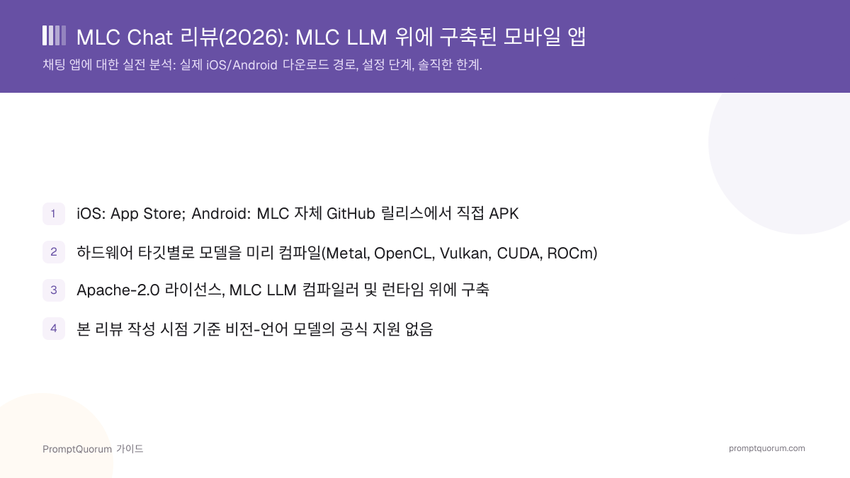 MLC Chat 리뷰(2026): MLC LLM 위에 구축된 모바일 앱, 솔직하게 평가하다