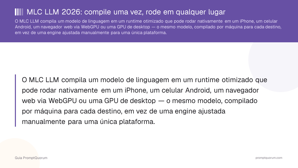 MLC LLM 2026: compile uma vez, rode em qualquer lugar