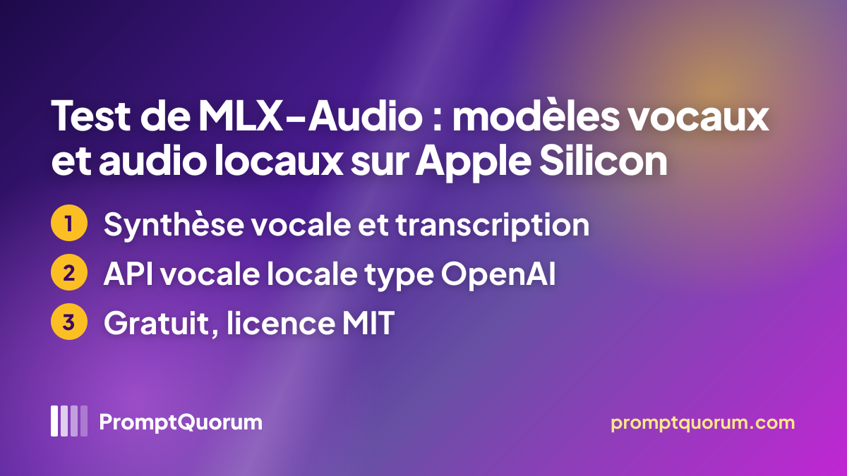 Test de MLX-Audio : modèles vocaux et audio locaux sur Apple Silicon