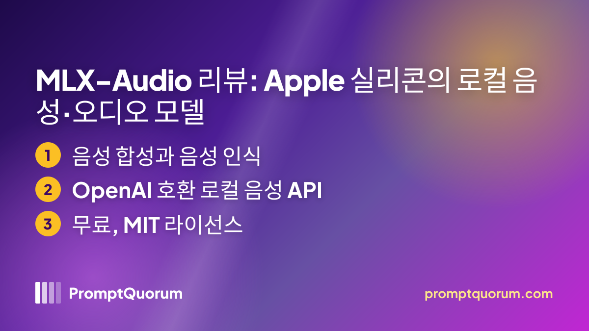 MLX-Audio 리뷰: Apple 실리콘의 로컬 음성·오디오 모델