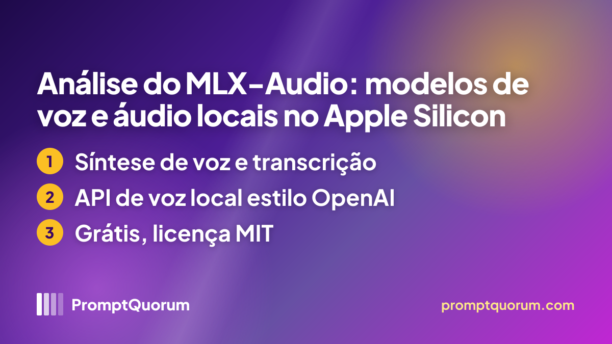 Análise do MLX-Audio: modelos de voz e áudio locais no Apple Silicon