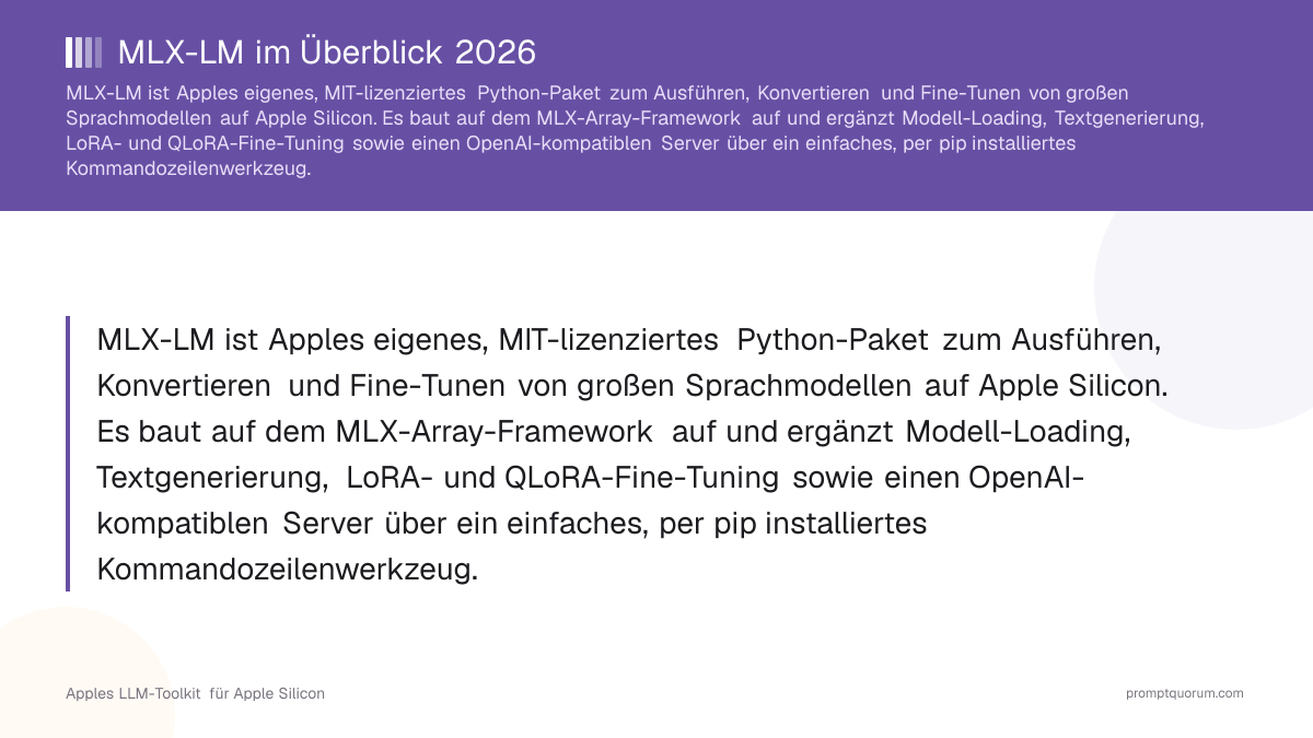 MLX-LM erklärt 2026: Apples eigenes LLM-Toolkit für Apple Silicon