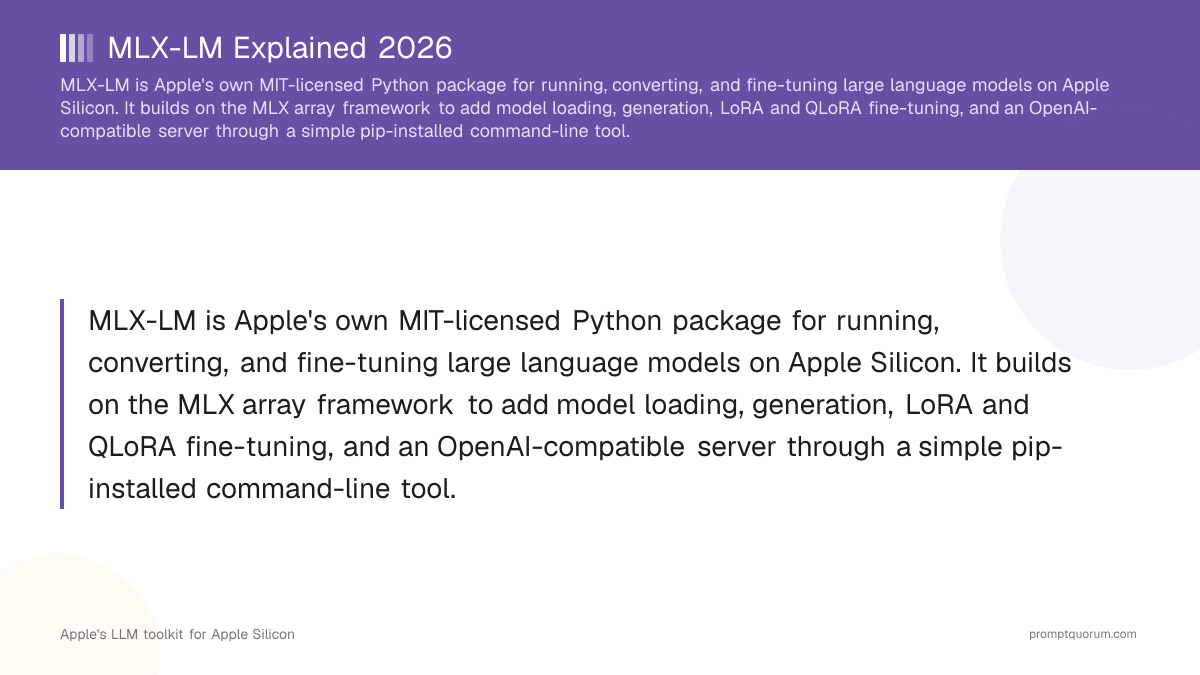 MLX-LM Explained 2026: Apple's Own LLM Toolkit for Apple Silicon
