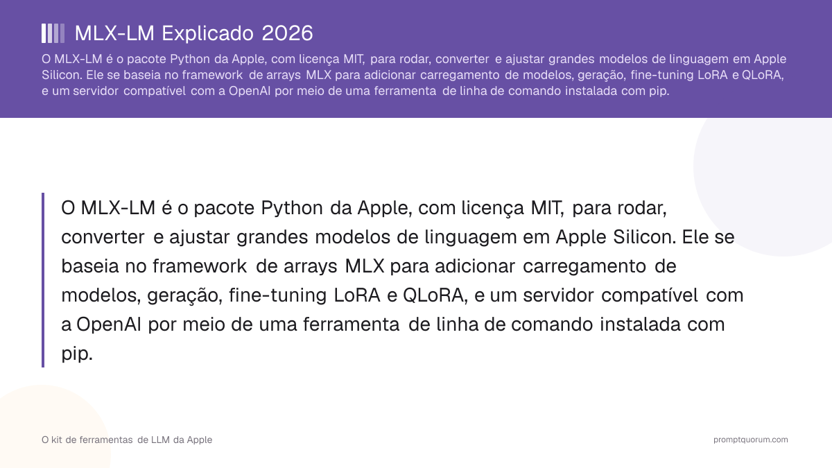 MLX-LM Explicado 2026: o Kit de Ferramentas de LLM da Própria Apple para Apple Silicon