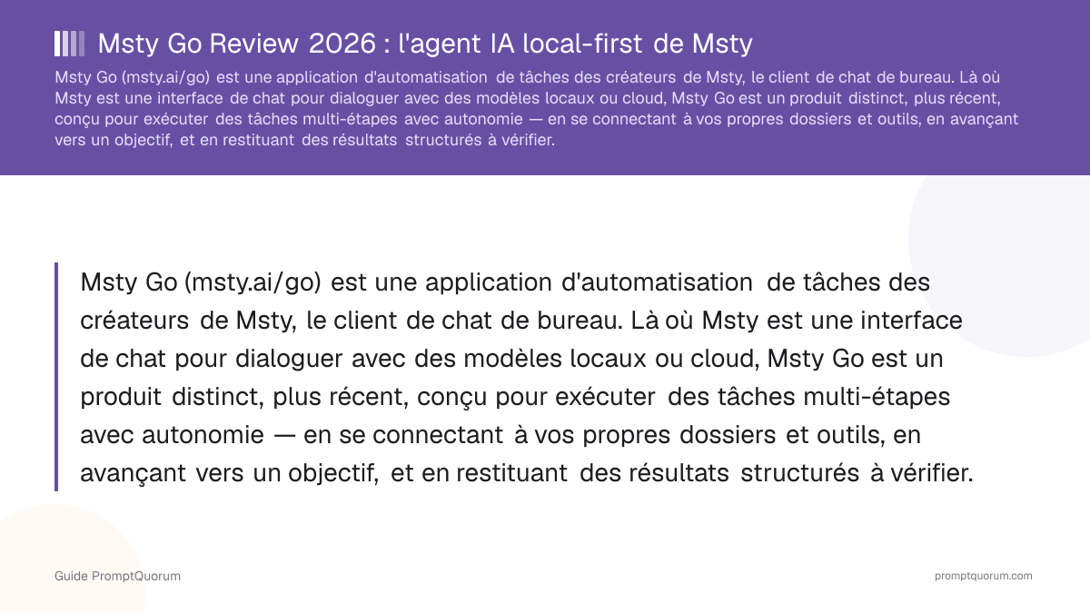 Msty Go Review 2026 : l'agent IA local-first de Msty