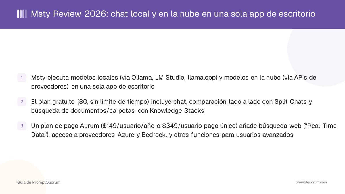 Msty Review 2026: chat local y en la nube en una sola app de escritorio