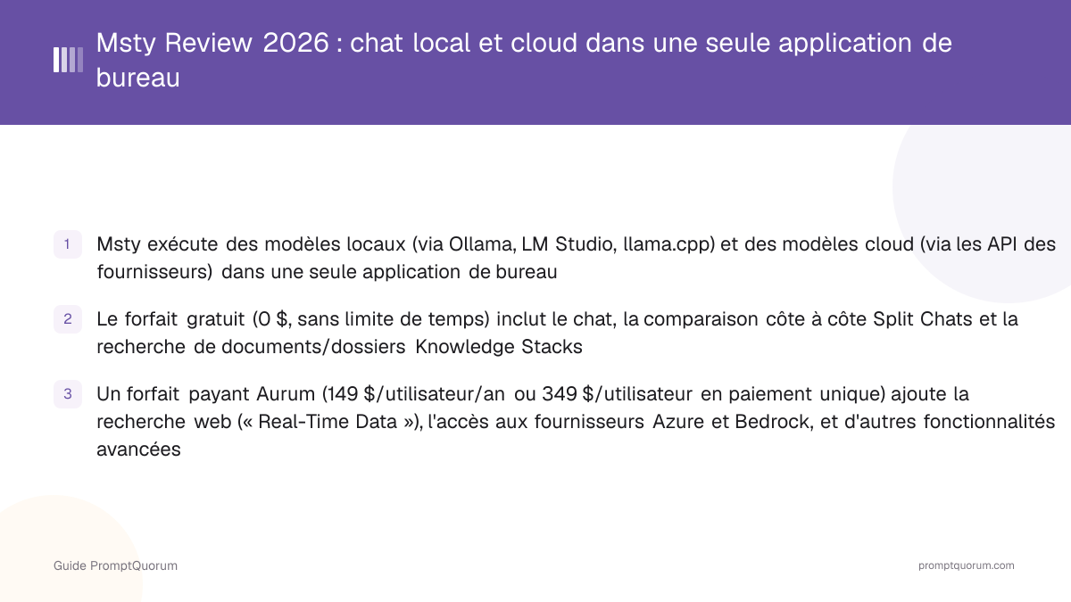 Msty Review 2026 : chat local et cloud dans une seule application de bureau