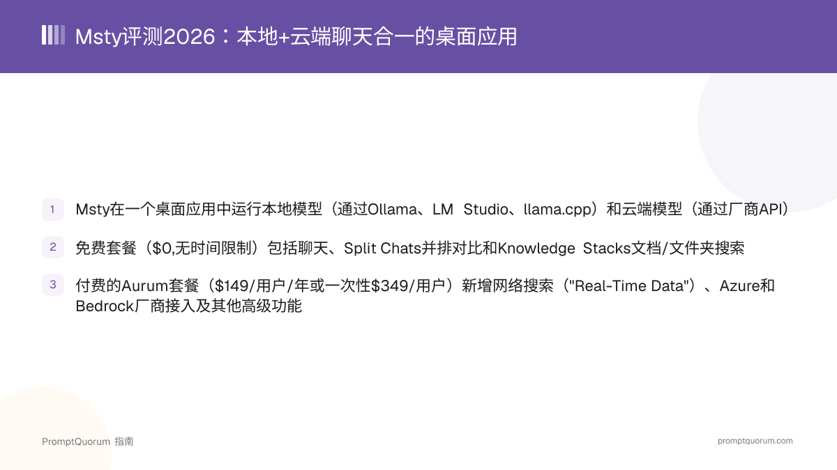 Msty评测2026:本地+云端聊天合一的桌面应用