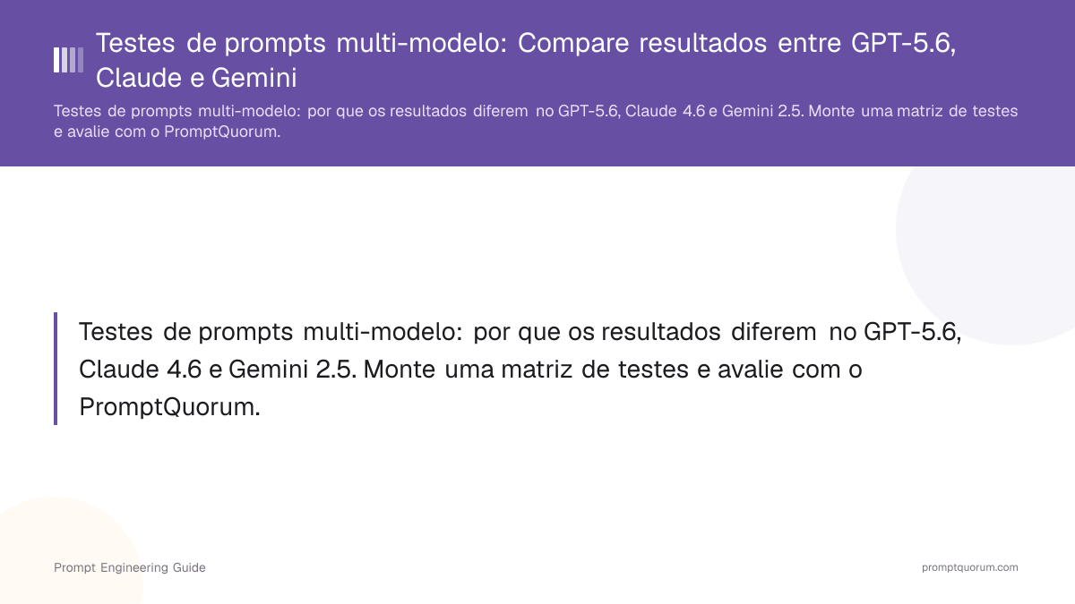 Testes de prompts multi-modelo: Compare resultados entre GPT-5.6, Claude e Gemini