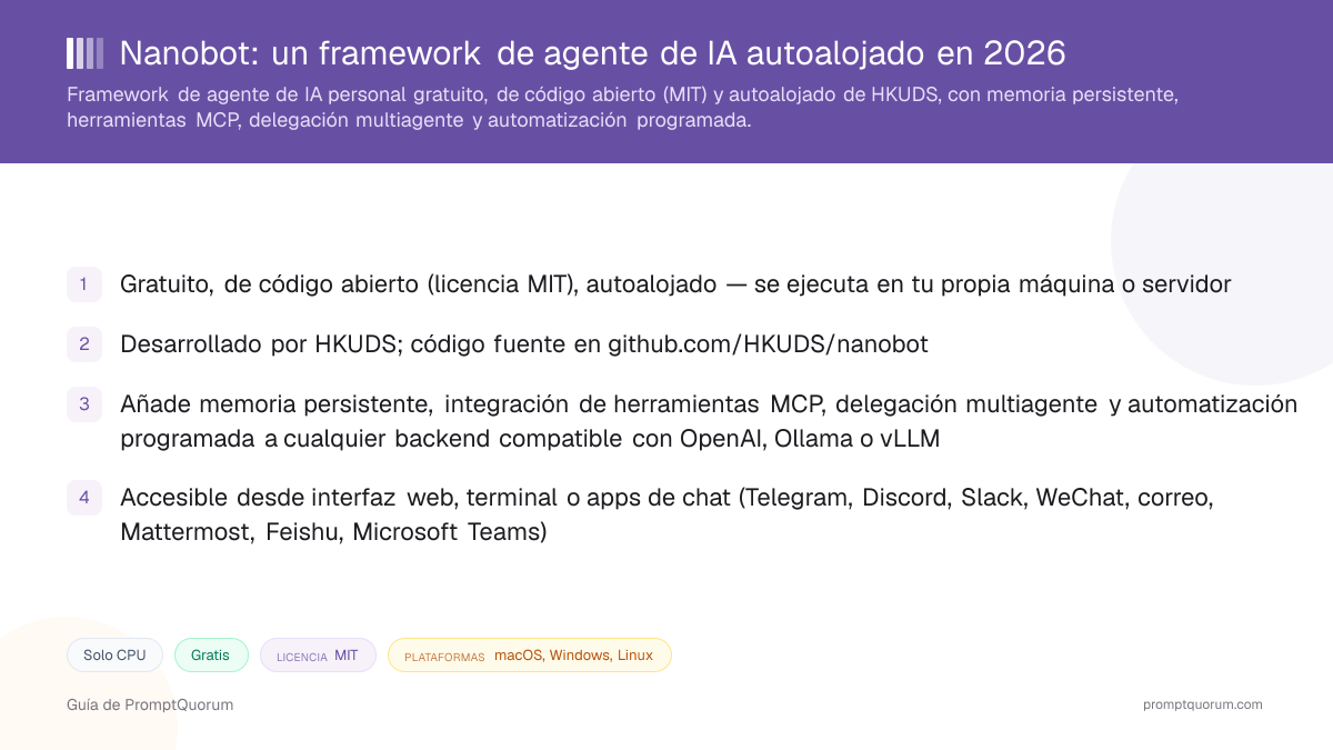 Nanobot: un framework de agente de IA autoalojado en 2026