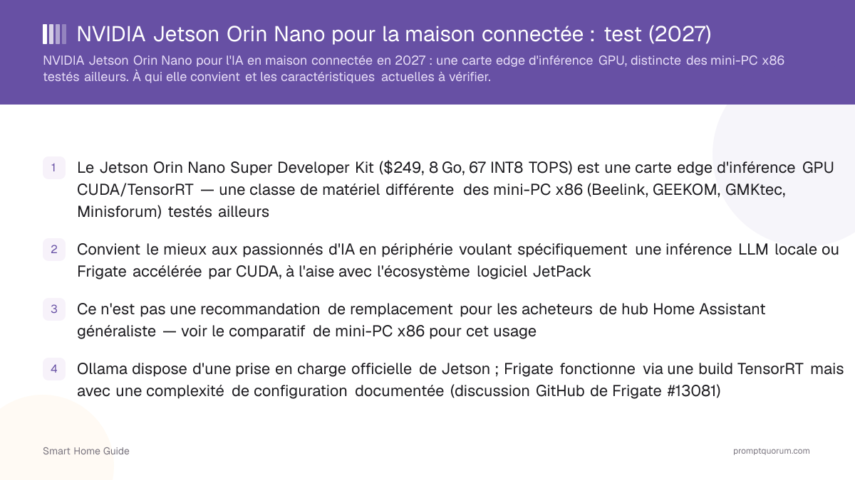 NVIDIA Jetson Orin Nano pour la maison connectée : test (2026)