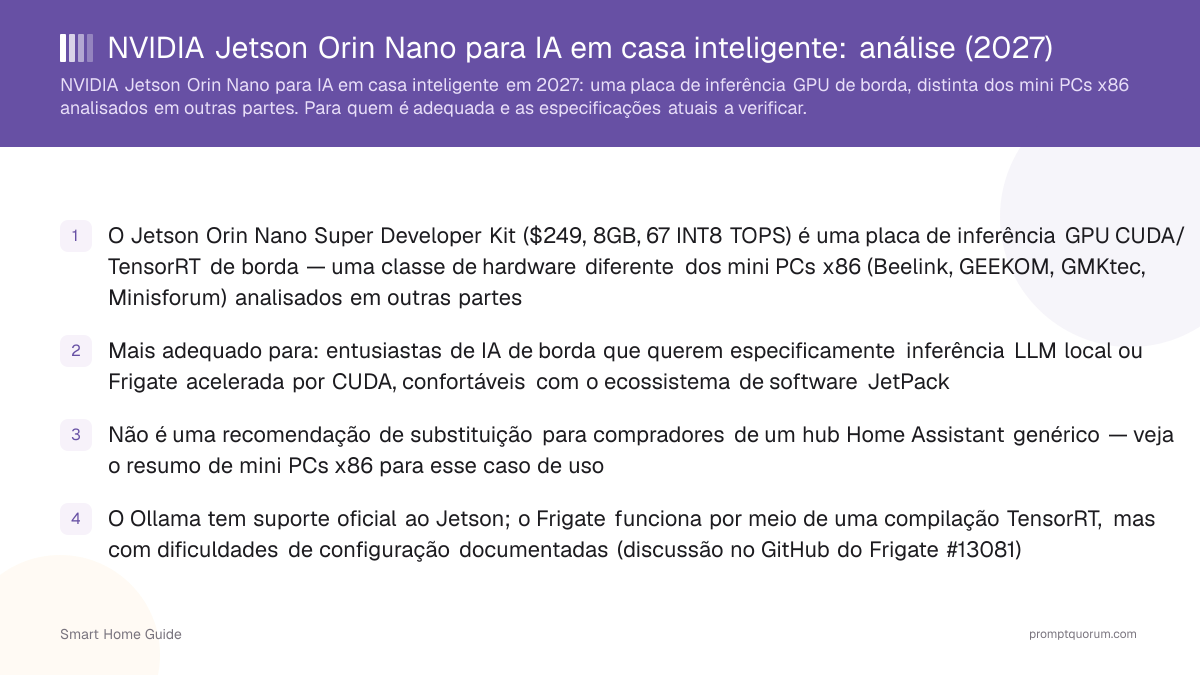 NVIDIA Jetson Orin Nano para IA em casa inteligente: análise (2026)