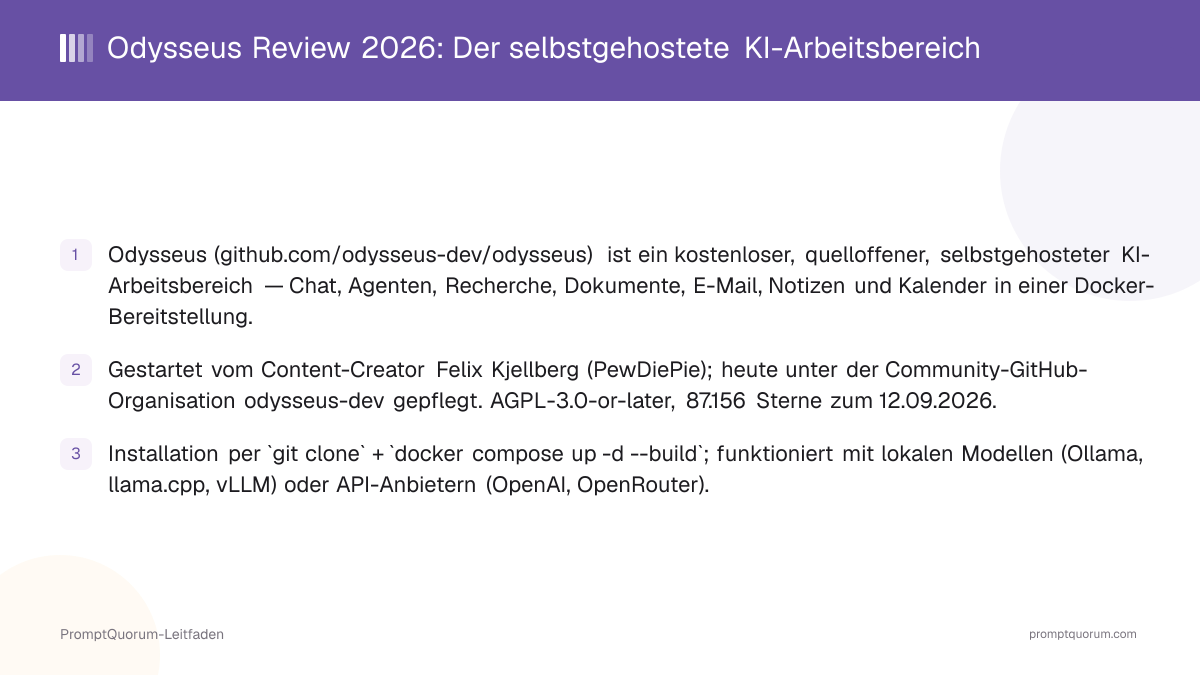 Odysseus Review 2026: Der selbstgehostete KI-Arbeitsbereich