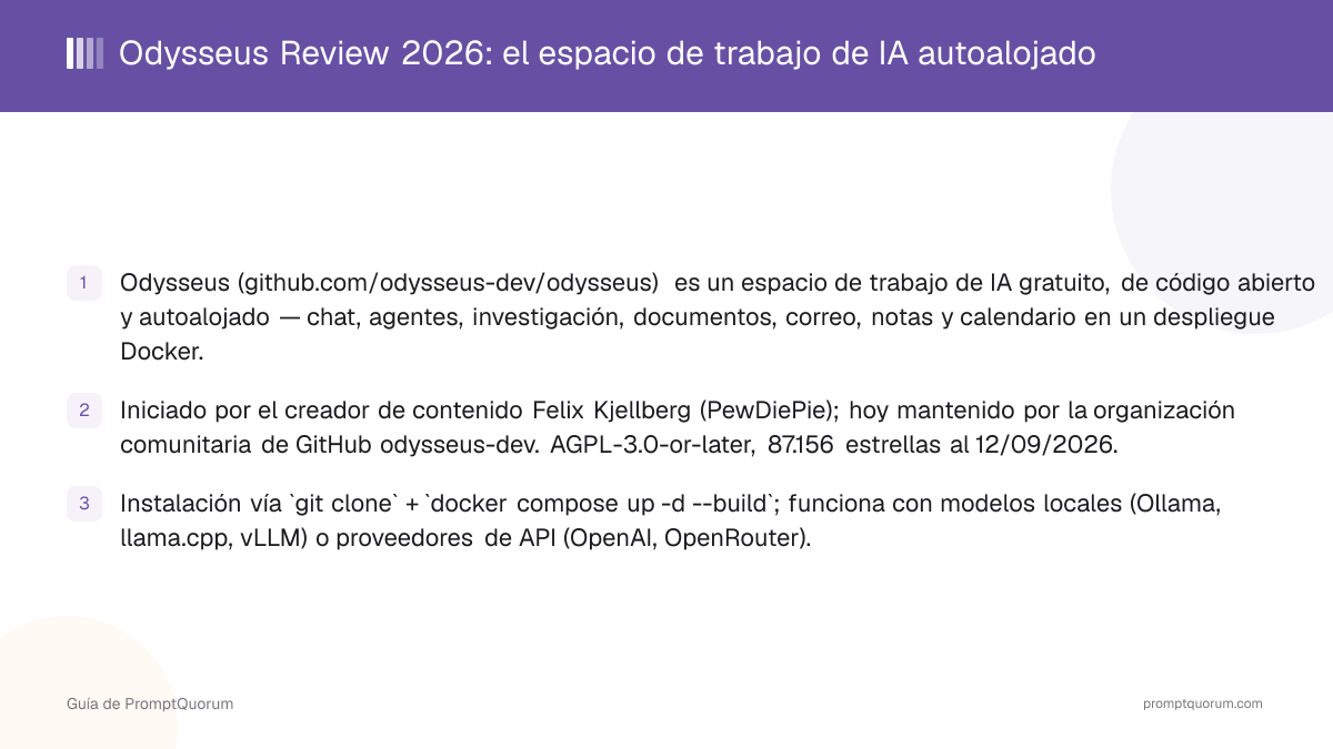 Odysseus Review 2026: el espacio de trabajo de IA autoalojado