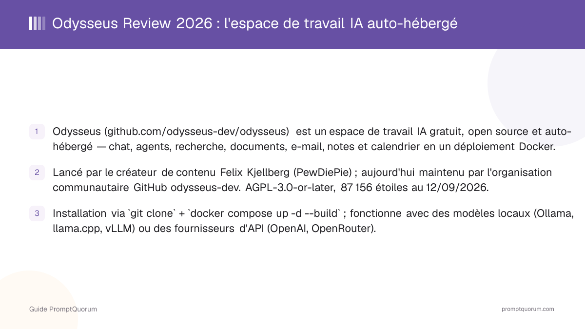 Odysseus Review 2026 : l'espace de travail IA auto-hébergé