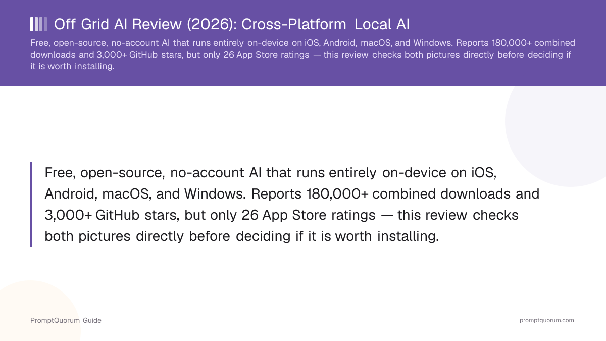 Off Grid AI Review (2026): Cross-Platform Local AI for iOS, Android, macOS, and Windows