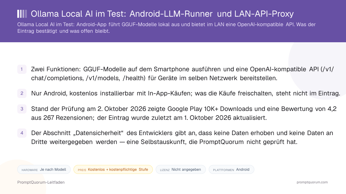 Ollama Local AI im Test: Android-LLM-Runner und LAN-API-Proxy
