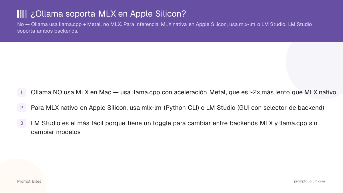 ¿Ollama soporta MLX en Apple Silicon?
