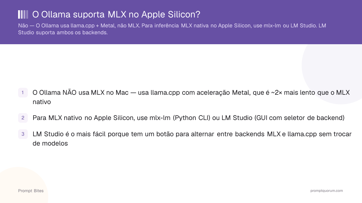 O Ollama suporta MLX no Apple Silicon?