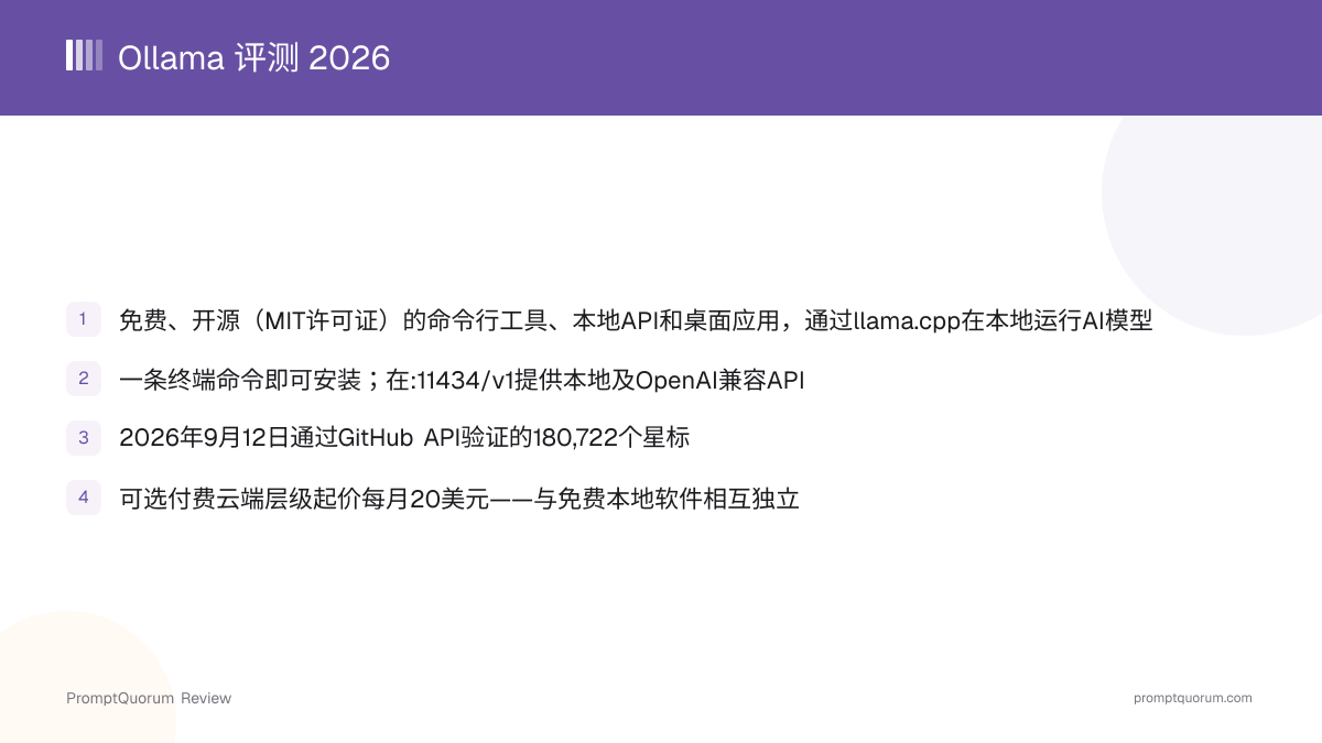 Ollama 评测 2026:一条命令搞定的本地LLM运行时
