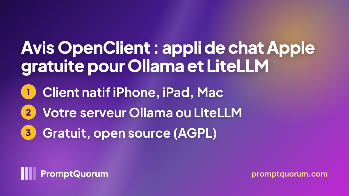 Avis OpenClient : appli de chat Apple gratuite pour Ollama et LiteLLM