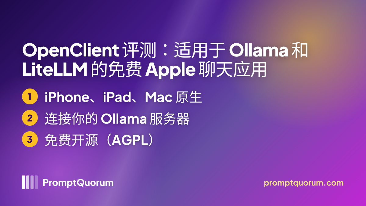OpenClient 评测:适用于 Ollama 和 LiteLLM 的免费 Apple 聊天应用