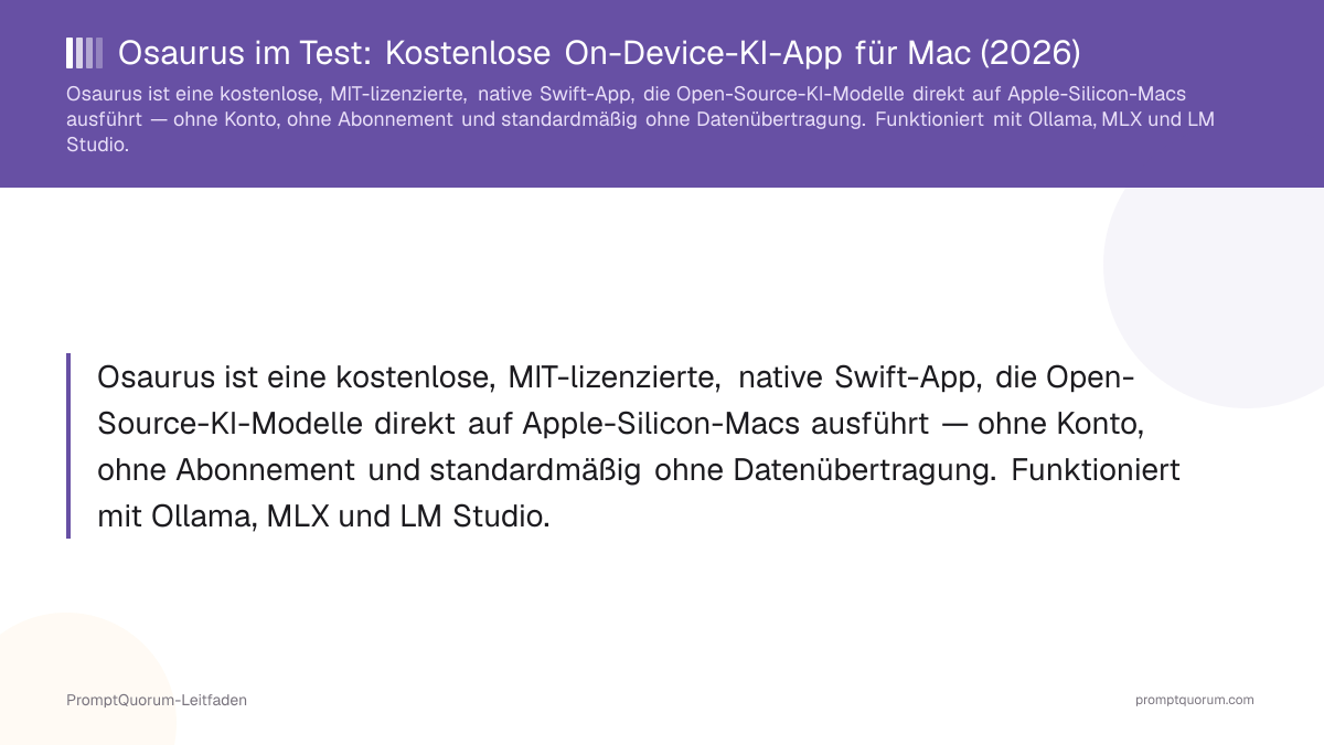 Osaurus im Test: Kostenlose On-Device-KI-App für Mac (2026)