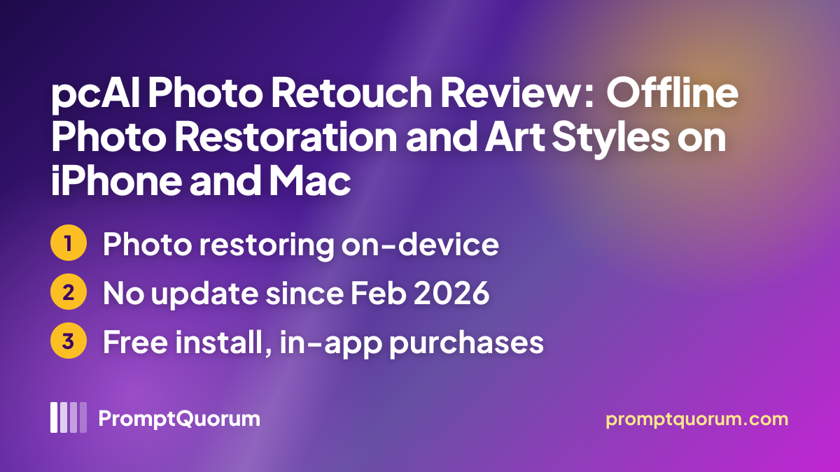 pcAI Photo Retouch Review: Offline Photo Restoration and Art Styles on iPhone and Mac