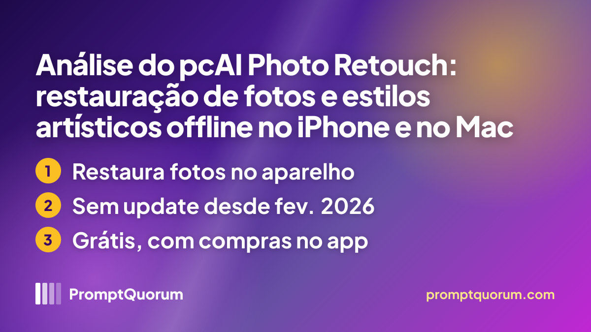 Análise do pcAI Photo Retouch: restauração de fotos e estilos artísticos offline no iPhone e no Mac