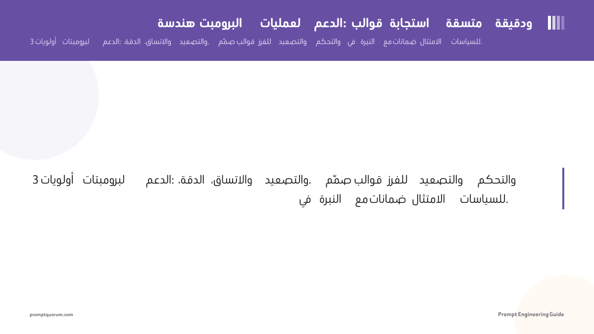 هندسة البرومبت لعمليات الدعم: قوالب استجابة متسقة ودقيقة