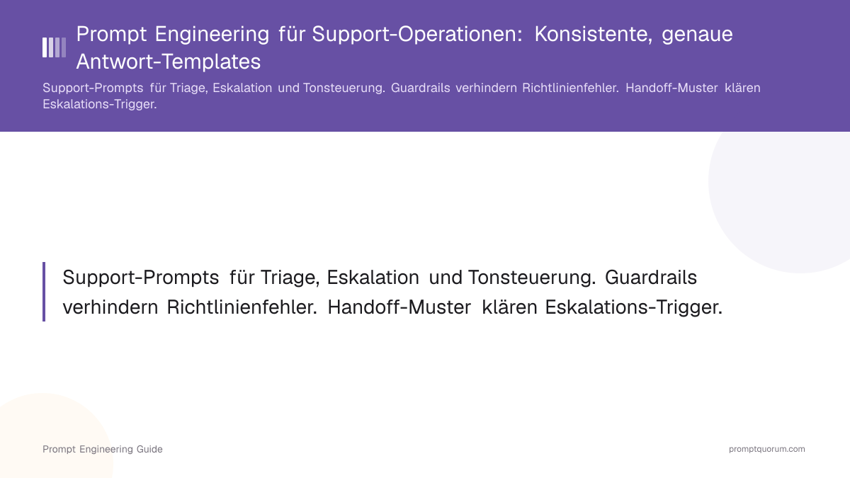 Prompt Engineering für Support-Operationen: Konsistente, genaue Antwort-Templates