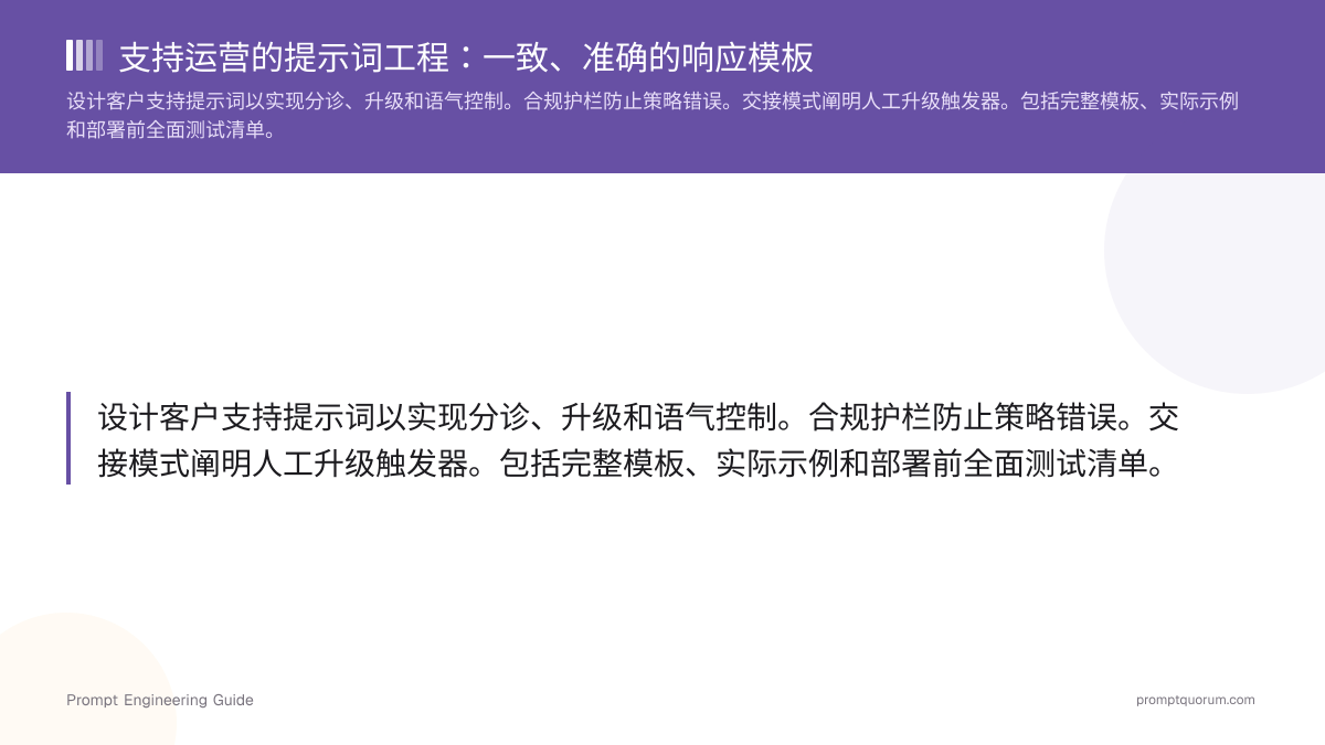 支持运营的提示词工程:一致、准确的响应模板