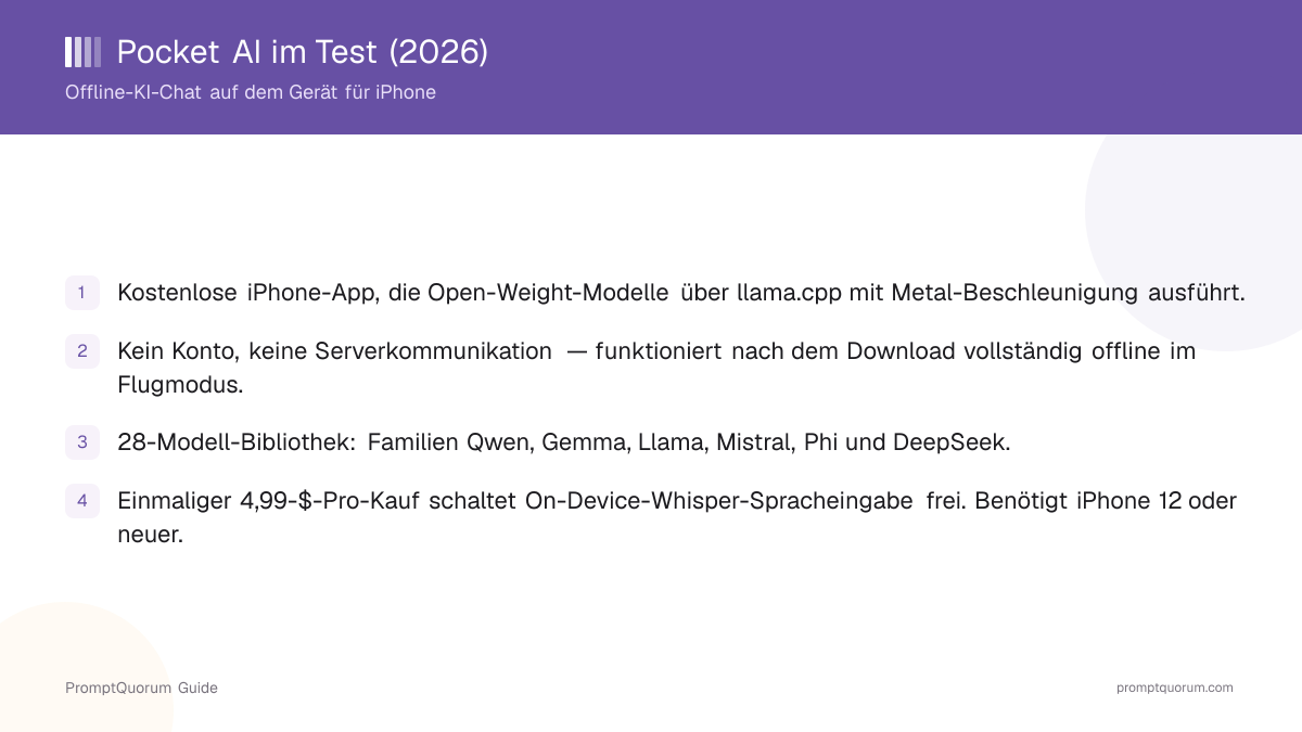 Pocket-AI-Rezension: Offline-KI-Chat auf dem Gerät für iPhone