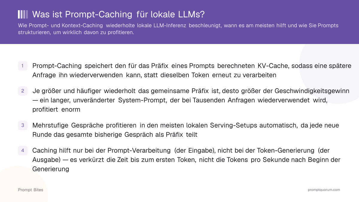 Was ist Prompt-Caching für lokale LLMs?