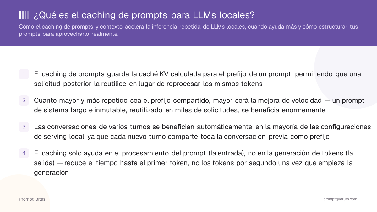 ¿Qué es el caching de prompts para LLMs locales?