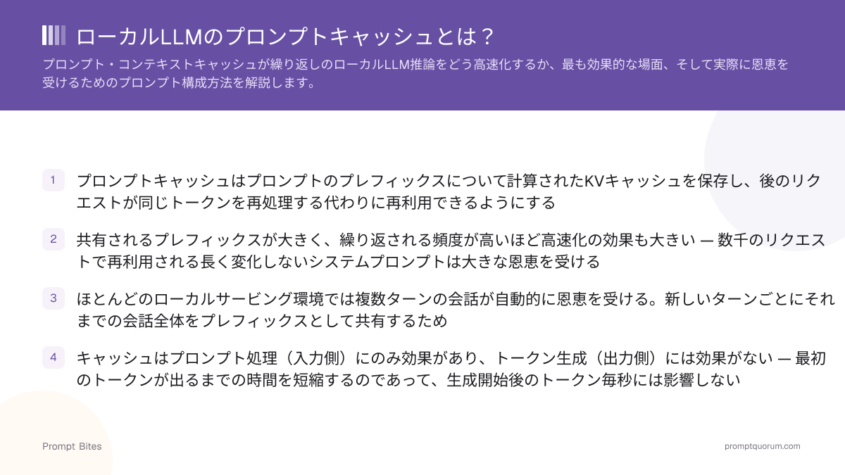 ローカルLLMのプロンプトキャッシュとは?
