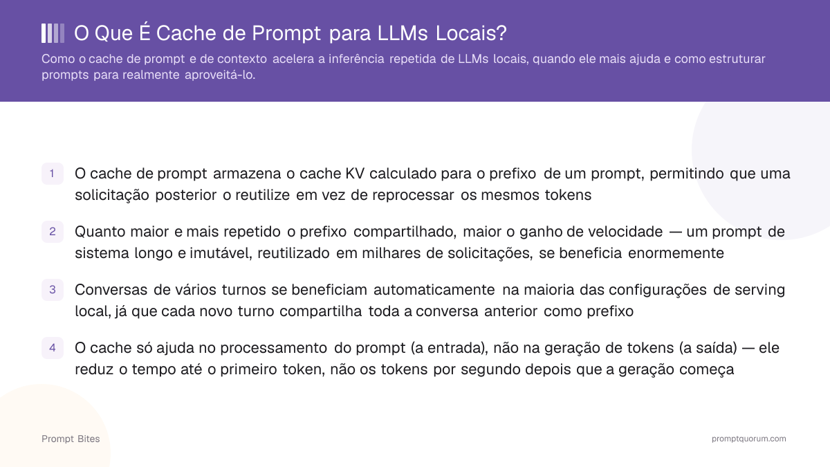 O Que É Cache de Prompt para LLMs Locais?