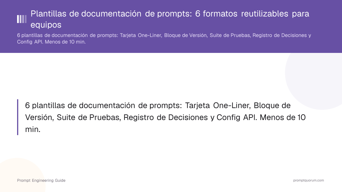 Plantillas de documentación de prompts: 6 formatos reutilizables para equipos