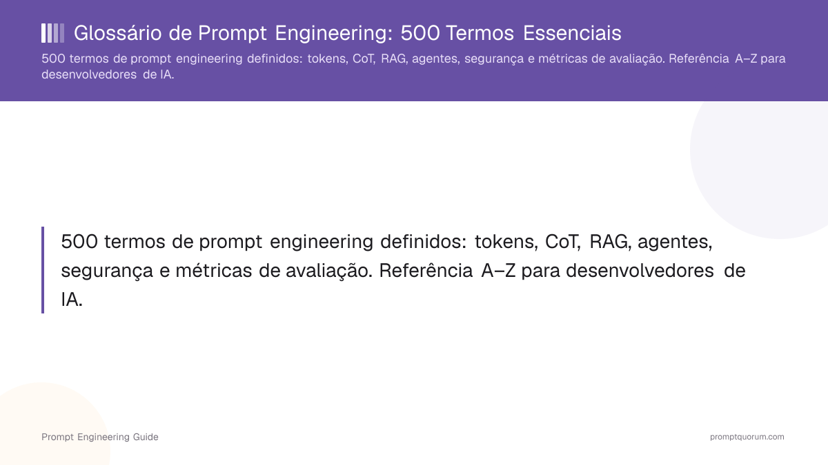Glossário de Prompt Engineering: 100+ Termos Essenciais